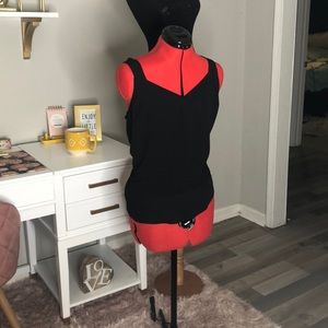 Black sleeveless top